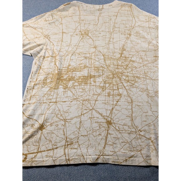 Vintage The Great Life Texas All Over Map Print T-Shirt Dallas Fort Worth Men L - Picture 5 of 8